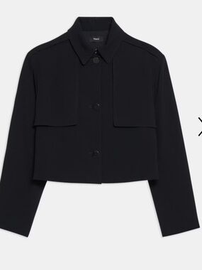 Theory Cropped Trench Coat in Admiral Crepe unworn